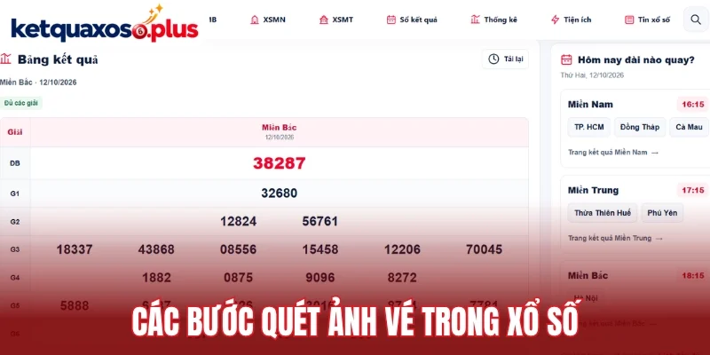 Các bước quét ảnh vé trong xổ số