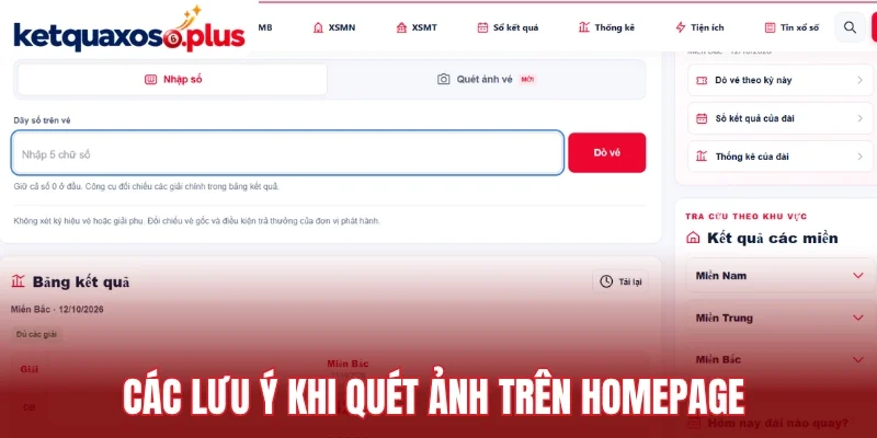 Các lưu ý khi quét ảnh trên homepage 