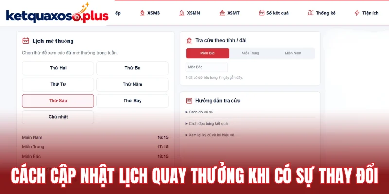 Cách cập nhật lịch quay thưởng khi có sự thay đổi