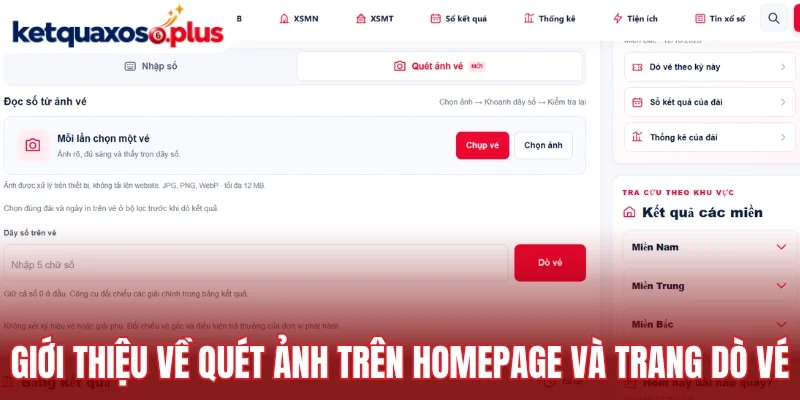 Giới thiệu về quét ảnh trên homepage và trang dò vé