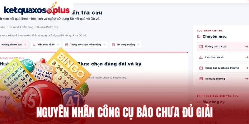Nguyên nhân công cụ báo chưa đủ giải