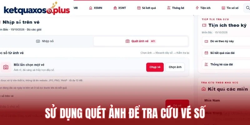 Sử dụng quét ảnh để tra cứu vé số